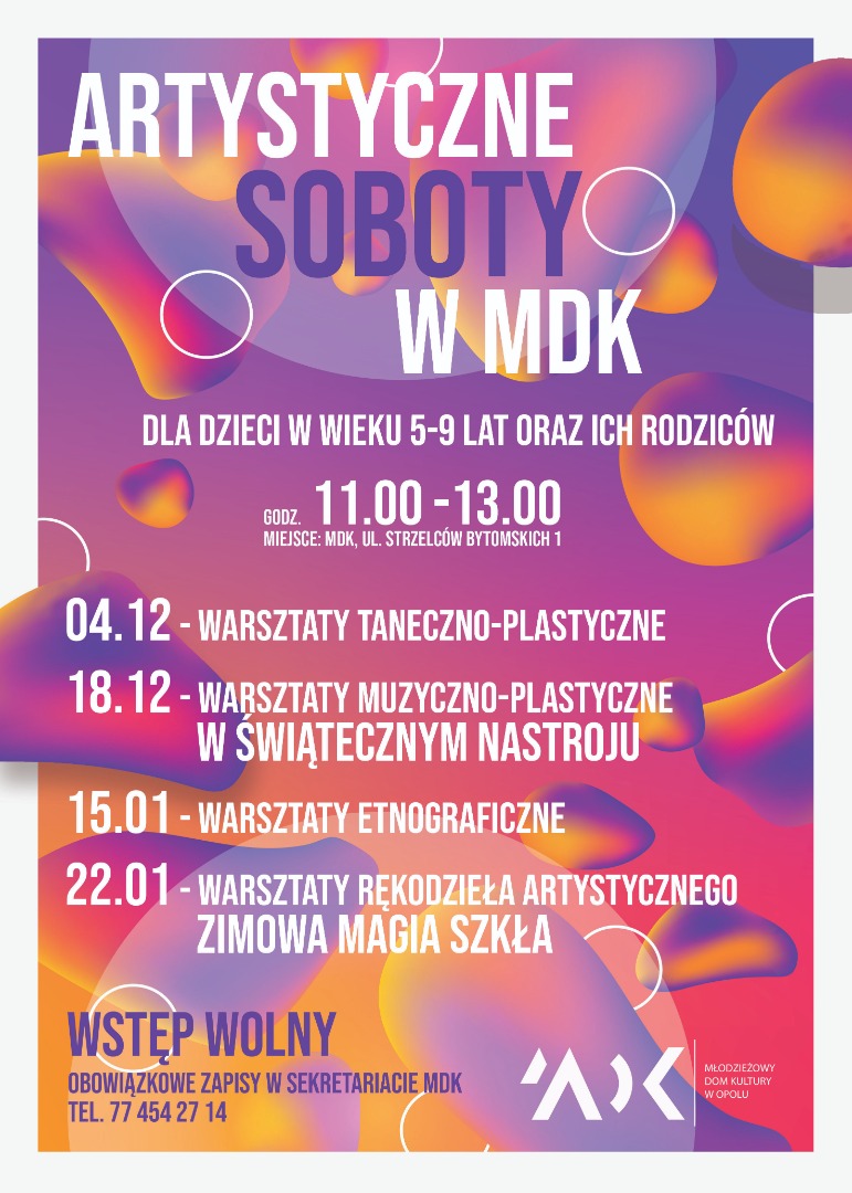 Artystyczne soboty 2021 zima (plakat)