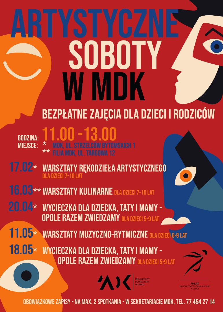 Artystyczne soboty 2024 wiosna (plakat)