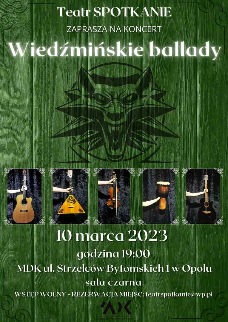 Teatr Spotkanie - koncert Wiedźmińskie ballady